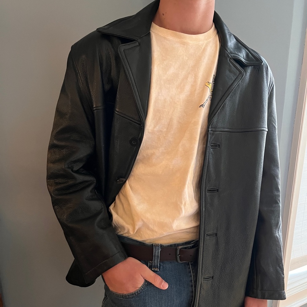 M. Julian, Wilsons The Leather Experts 1985 Mens Vintage Leather Sportscoat EUC